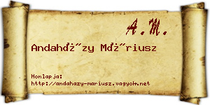 Andaházy Máriusz névjegykártya